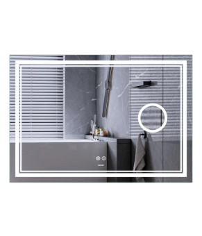 Дзеркало Mixxus Premium QUADRO MR20-120x80 (LED Touch, Anti-fog, димер, лінза) (MP6624)