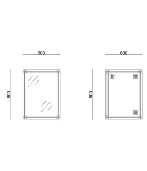 Зеркало настенное Zerix FONTE MRZ10-60x80-Reverse прямоугольное с декором (ZX5640)