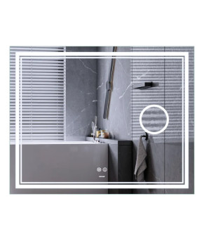 Дзеркало Mixxus Premium QUADRO MR20-100x80 (LED Touch, Anti-fog, димер, лінза) (MP6623)