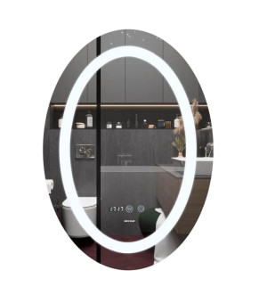 Дзеркало Mixxus PLAIN MV02-60x80 з LED Touch, Anti-fog, димером, регулюванням яскравості, годиннико