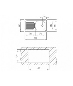 Кухонная мойка Teka Universal 800.440 1B 1D RHD (30000072)