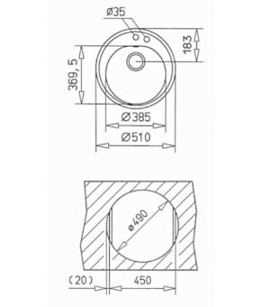 Кухонная мойка Teka Basico Ø510 10124021