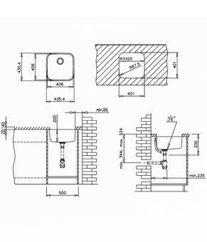 Кухонная мойка Teka Undermount BE 40x40x18 10125005