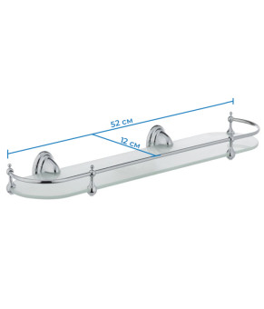 Полиця скляна з обмежувачем Zerix LR1507 (LL1406)