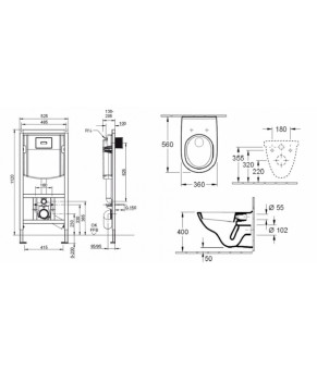 Инсталляция Villeroy Boch с унитазом O.Novo 5660R001