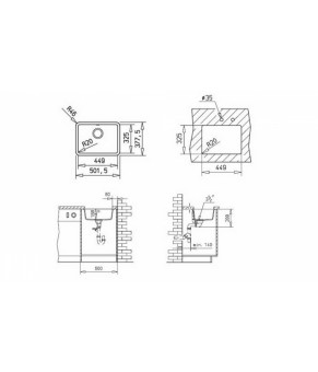 Кухонная мойка Teka Radea 450/325 TG (40143651)