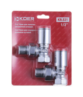 Угловой кран для полотенцесушителя Koer KR.531 - 1/2" (KR3073)