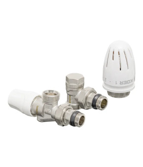 Комплект подключения радиатора Koer SET-16 1/2"x3/4" (осевой) с термоголовкой ЗЗ (KR3179)