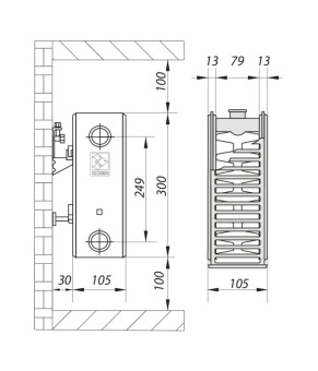 Сталевий радіатор 22 тип 300x400 мм Koer бокове підключення (RAD067)