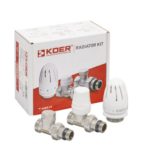 Комплект для подключения радиатора Koer SET-15 - 1/2"x3/4" (прямой) с термоголовкой ЗЗ (KR3180)