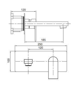 Смеситель для раковины Koer KI-16015-02 встраиваемый (нерж. сталь) (KR4783)