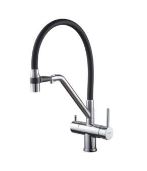 Кухонный смеситель KOER KB-72006-01 с силиконовым изливом и выходом для питьевой воды (KR3379)