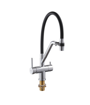 Кухонный смеситель KOER KB-72006-01 с силиконовым изливом и выходом для питьевой воды (KR3379)