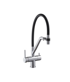 Кухонный смеситель KOER KB-72006-01 с силиконовым изливом и выходом для питьевой воды (KR3379)