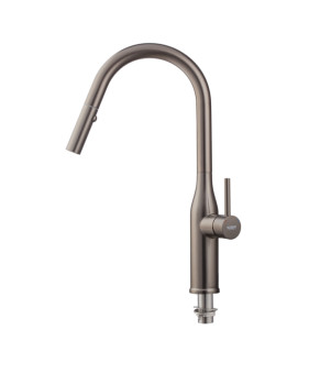 Кухонный смеситель KOER KI-70004-07 с выдвижным изливом (нерж. сталь) (KR3387)