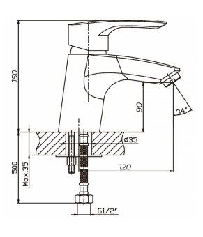 Смеситель для умывальника Haiba Hansberg 001 низкий (HB0171)