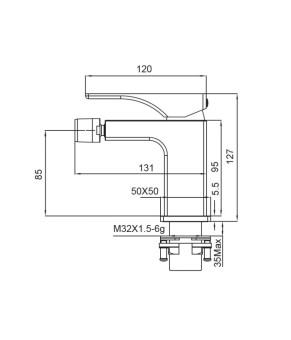 Смеситель для биде Koer KB-20010-01 Хром (KR3480)
