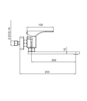 Смеситель для кухни настенный Koer KB-73010-01 (хром) (KR3490)