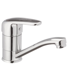 Змішувач для умивальника Haiba Magic 555 (15 см) з чорною ручкою (HB0671)