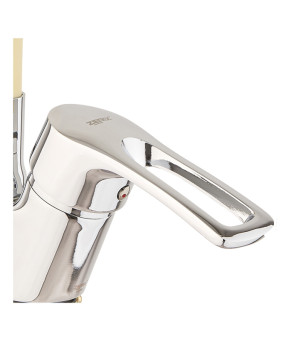 Кухонный смеситель Zerix YUB 181 Reflector Ivory с силиконовым изливом (ZX4976)