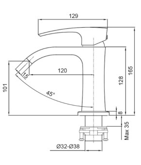 Смеситель для умывальника Koer KB-12007-04 Хром/Белый матовый (KR5151)