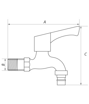 Кран для холодної води 1/2" Mixxus BIB-03 (нерж. сталь) (SS0052)