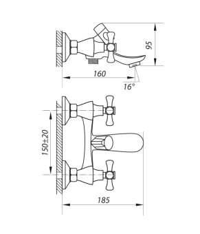 Змішувач для ванни Zerix ZOM 827 (ZX0209)