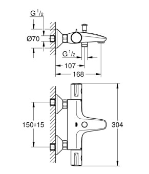 Термостат для ванни Grohe Grohtherm 800 (1022032430)