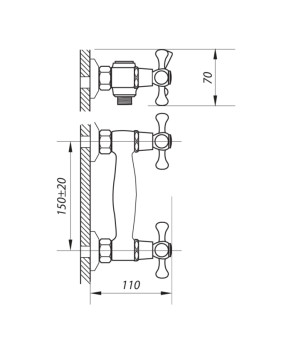 Змішувач для душу Zerix TMK5 725 (ZX0207)