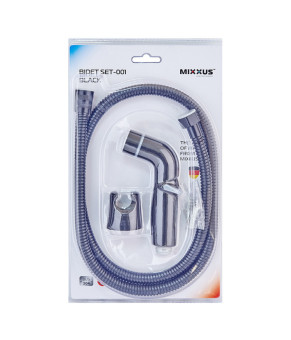 Набір для гігієнічного душу Mixxus Bidet SET-001 Black (шланг 1,2м) (LE2774)