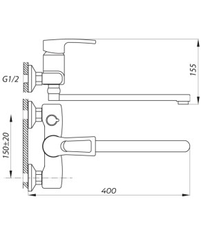 Змішувач для ванни Zerix JLB 181 (ZX2943)