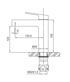 Смеситель для раковины Koer KI-10016-02 (нержавеющая сталь) (KR4789)