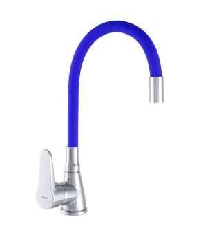 Смеситель для кухни Zerix SOP7 146 с синим гибким изливом (ZX2655)