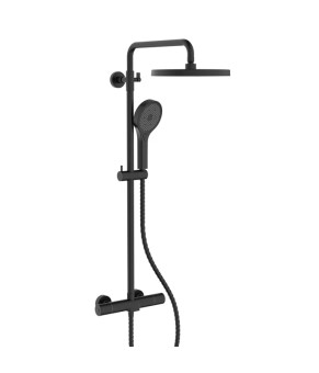 Душевая колонна Koer KB-55013-05 с термостатическим смесителем, черный матовый (KR4731)