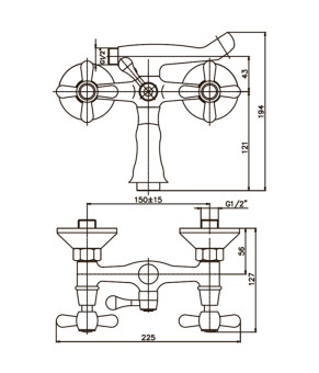 Смеситель для ванны Haiba Dominox 142 матовый (HB0066)