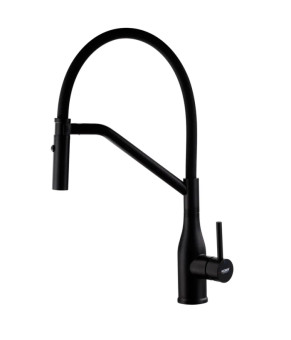 Смеситель для кухни Koer KI-70026-05 с черным силиконовым изливом (KR5210)