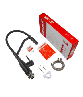 Смеситель для кухни Koer KI-70026-05 с черным силиконовым изливом (KR5210)