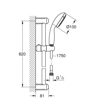 Душовий комплект 2в1 Grohe BauLoop UA26129002N (2334000+27598001) (UA26129002N)