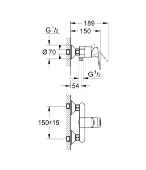 Душовий комплект 2в1 Grohe BauLoop UA26129002N (2334000+27598001) (UA26129002N)