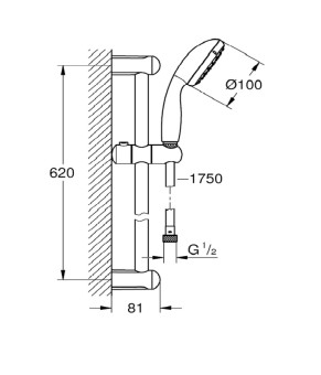 Душовий набір 2 режими струмені Grohe Tempesta 100 (26162001)
