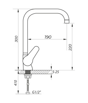 Смеситель для кухни Zerix SOP7 146 высокий, поворотный, хром (ZX0192)