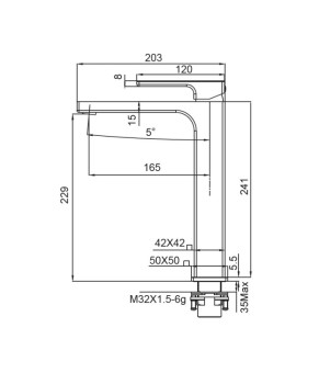 Смеситель для раковины Koer KB-11009-05 высокий черный матовый (KR3501)