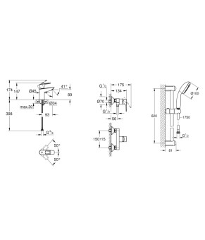 Комплект змішувачів для ванної кімнати Grohe BauLoop New (UA123220S0)