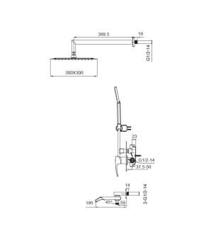 Встраиваемая душевая система Koer KB-66007-01 хром (KR3464)