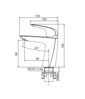 Смеситель для раковины Koer KB-10008-01 Хром (KR3470)