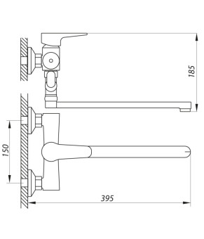 Змішувач для ванни Zerix PUD6 045 (ZX2937)