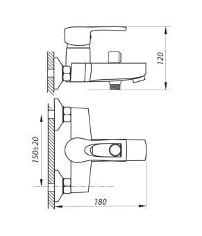Змішувач для ванни Zerix PTA 446 (ZX2923)