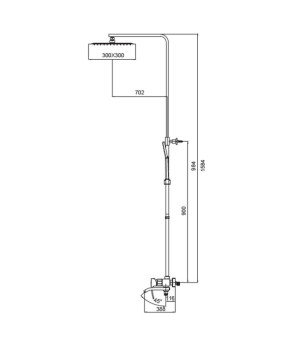 Душевая колонна Koer KB-56007-07, 3 функции (Графит) (KR5160)