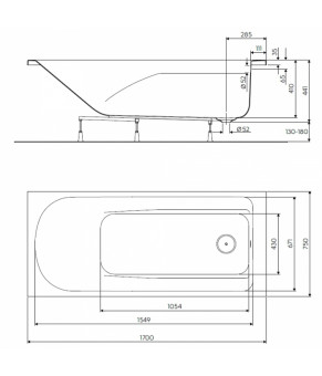 Ванна акриловая KOLO Comfort Plus XWP1470000