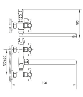 Змішувач для ванни Zerix DML 827 (ZX2996)